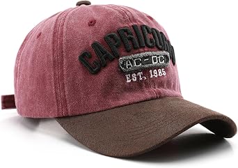 Capricorn Hat Colorblocking Distressed Vintage Baseball Cap Dad Hat