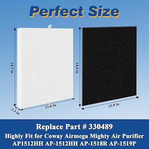 Miniatura 7 de Improvedhand AP-1512HH Filtro de repuesto para Coway Airmega Purificador AP-1512HH-FP AP-1518R AP-1519P, 1 paquete H13 True High Efficiency y 4