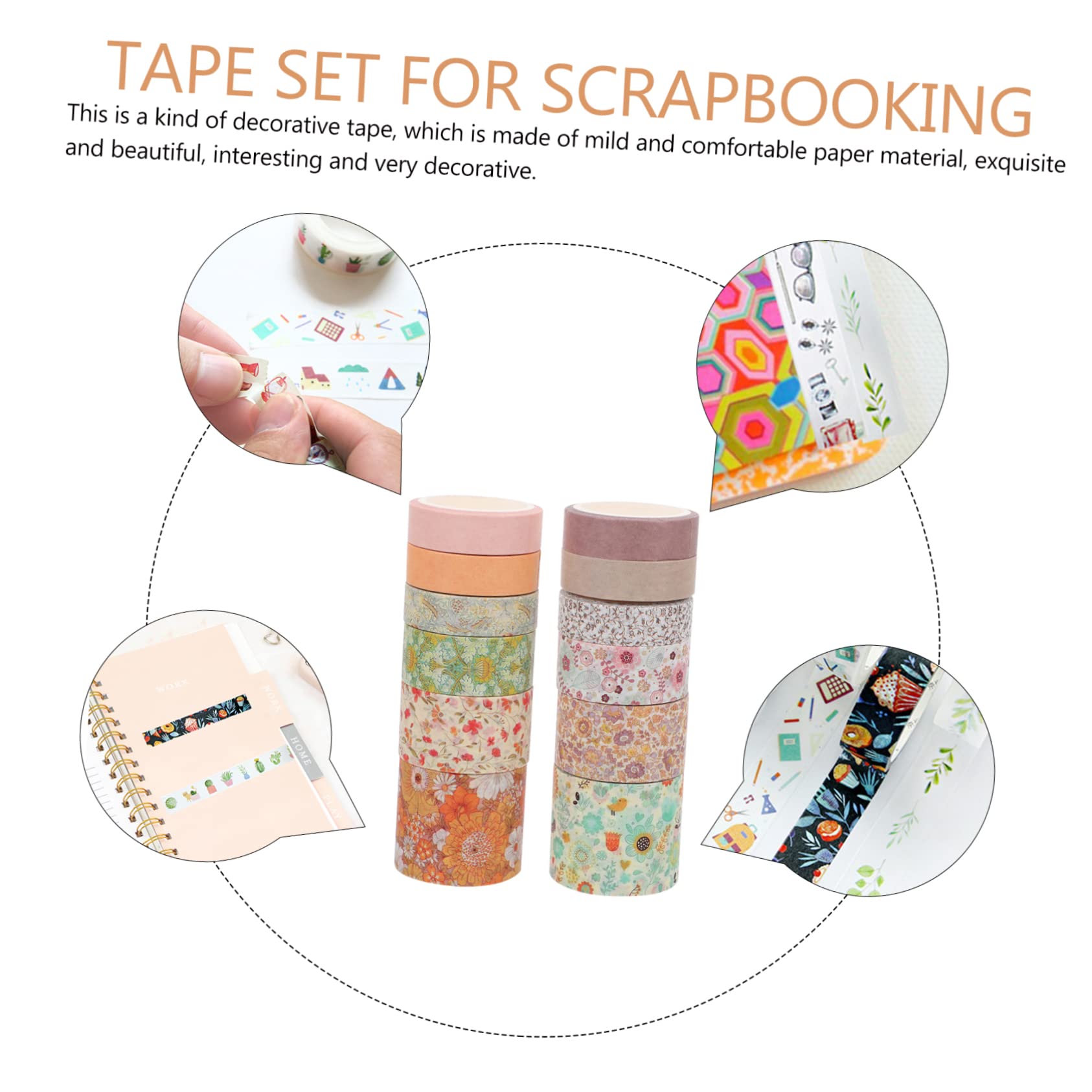 STOBOK 36rollen Washi Tape Dekorative Papierklebebänder Mit Floralen Motiven Für Scrapbooking Und -projekte Kreative Handbuchgestaltung Für Journals Und Bastelarbeiten