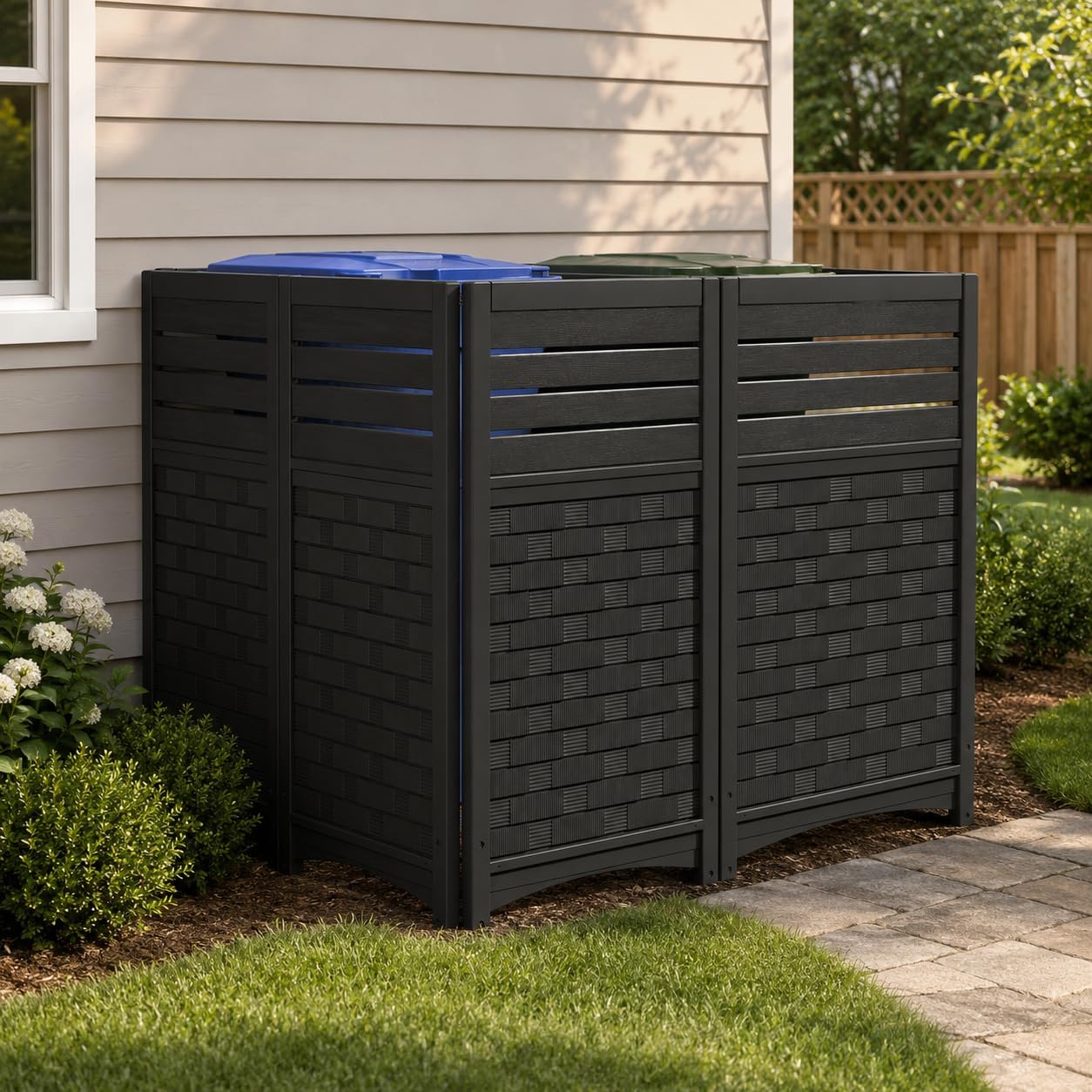 ADDOK Outdoor Privacy Screen - best outdoor trash can enclosure