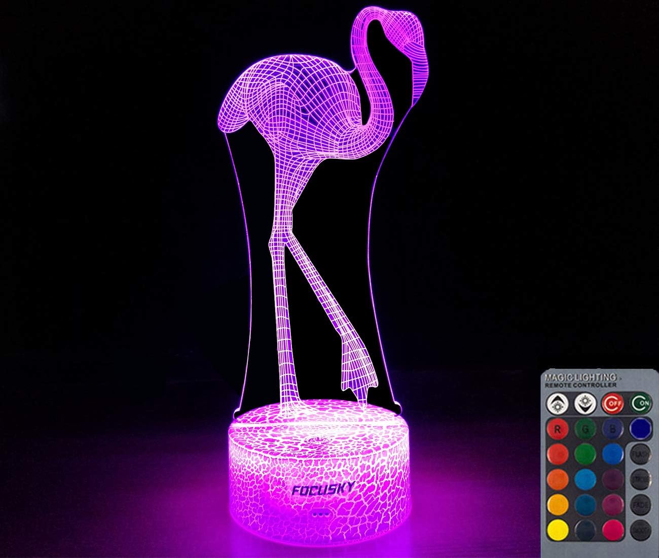 FOCUSKY Flamingo Night Light for Kids,Dimmable LED Nightlight Bedside Lamp,16 Colors+7 Colors Changing,Touch&Remote Control,Best Flamingo Toys Birthday Christmas Gifts for Girls Boys (Flamingo)