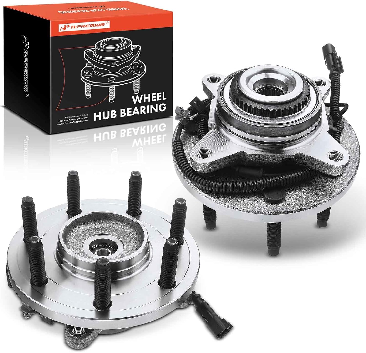 A-Premium 2 x Front Wheel Bearing and Hub Assembly with ABS & 7-Lug Compatible with Ford F-150 2010-2014, AWD or 4WD