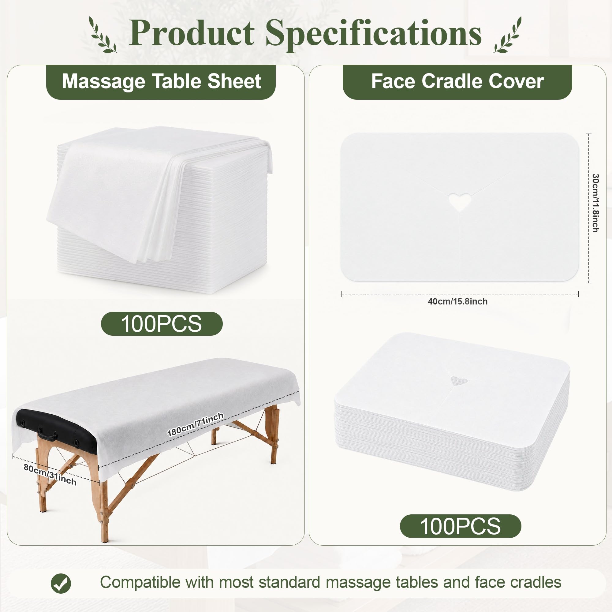 Disposable Bed Sheets & Face Cradle Covers - 100 Pack -6