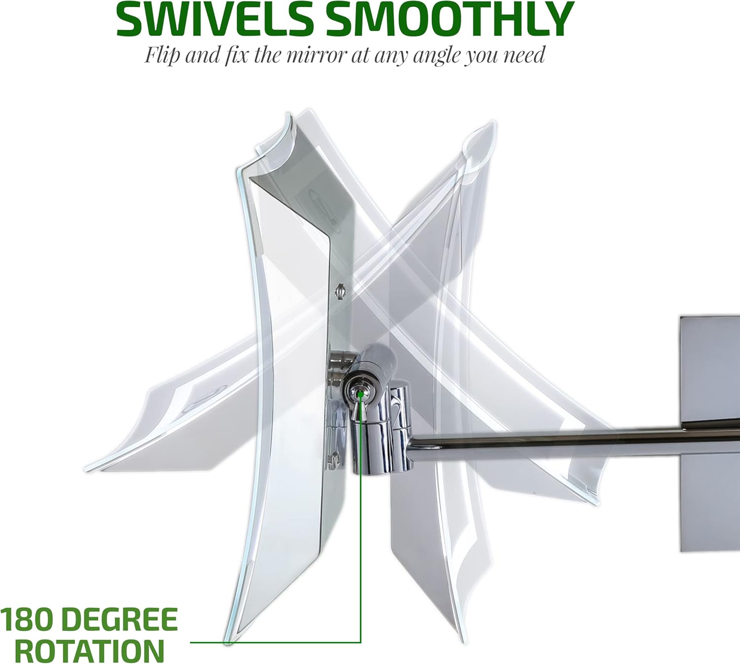 Ovente 7'' Lighted Wall Mount Makeup Mirror, 7X Magnifier, Square White LED w/ Dimmer Switch, One Sided Adjustable, Extend & Fold, Retractable Arm, AC Adapter Powered, Polished Chrome MSWA6387CH7X : Beauty & Personal Care