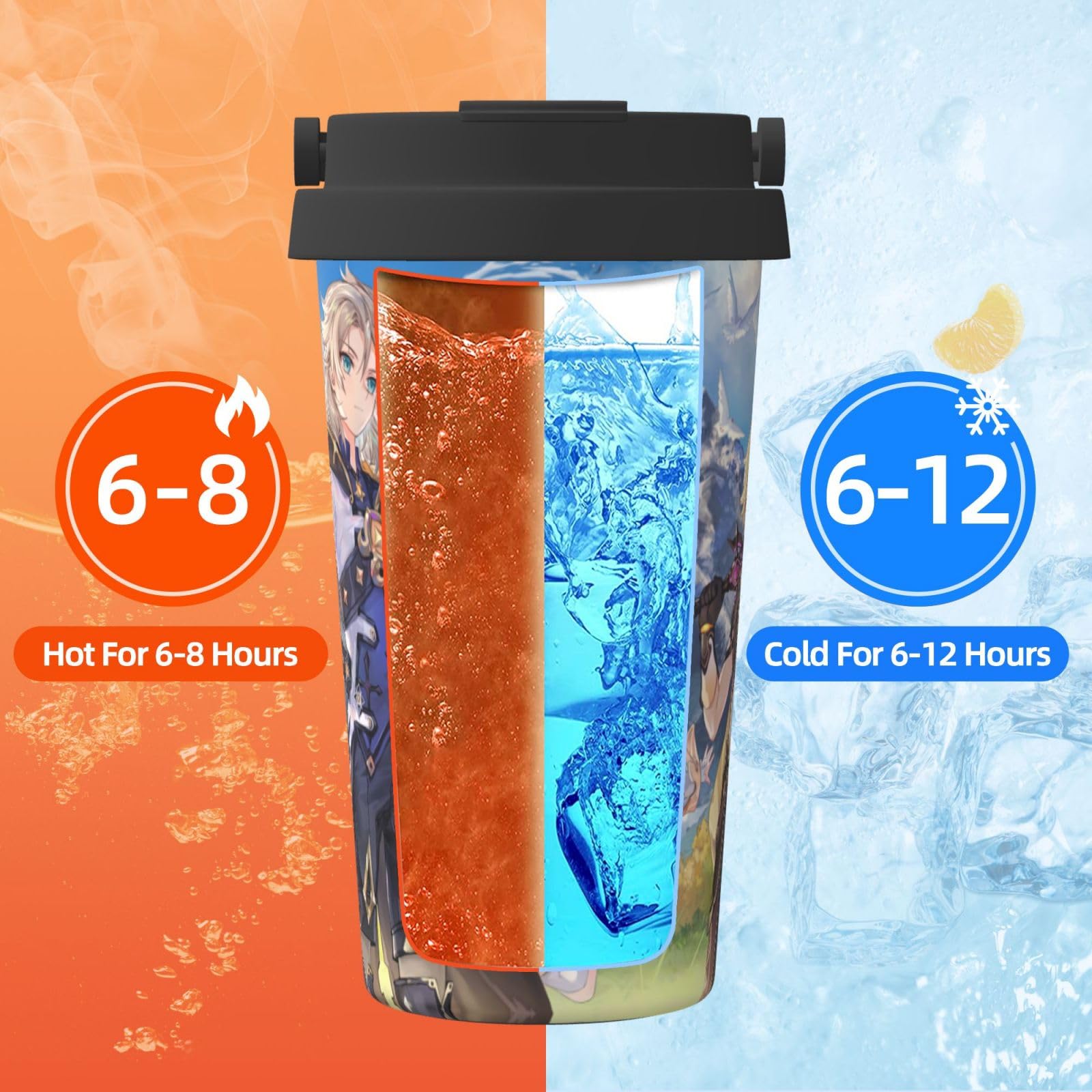 Amazon.co.jp: タンブラー 原神 げんしん コーヒーカップ 蓋付き 持ち