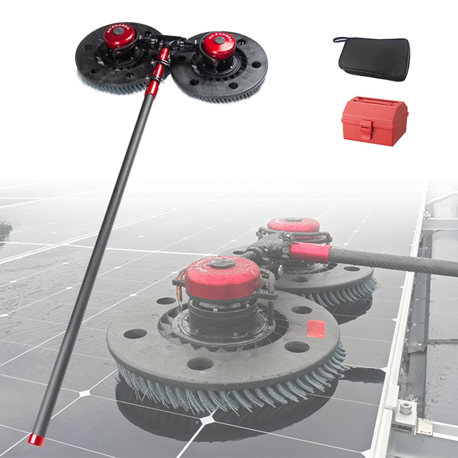 Yniyujkl 4.8M Solar Panel Cleaning Brush With Brushless Motor And Telescopic Pole For Efficient Window And Photovoltaic Maintenance,