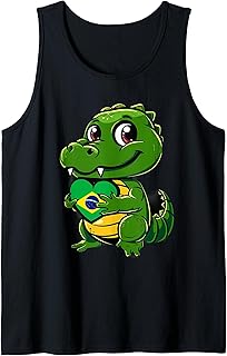 Brazil Cute Alligator Heart Brazilian Roots Brasilian Pride Tank Top
