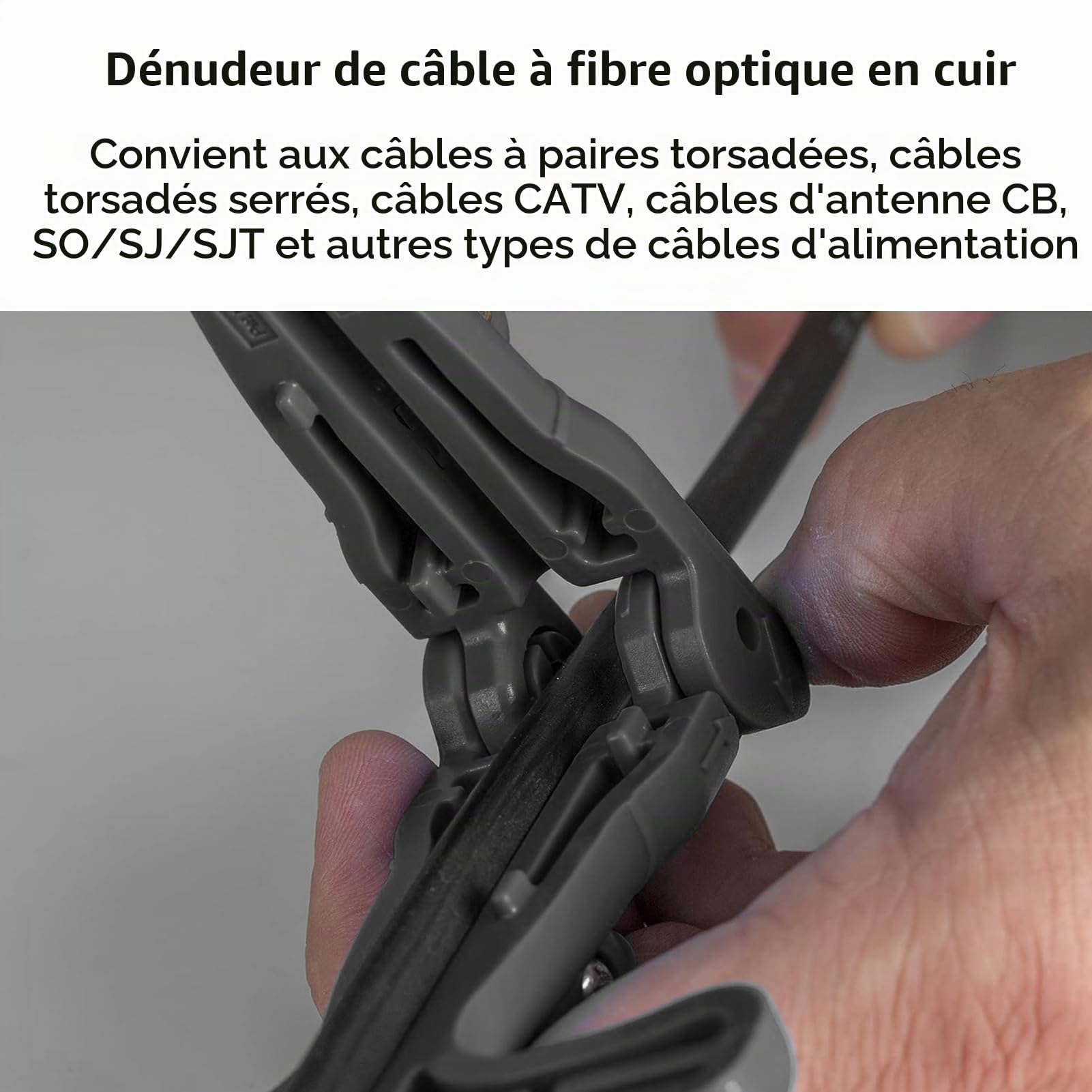 Outil de Dénudage de Câble à Fibre Optique, Dénudeur de Fibre Optique blindé, Outil de Dénudage de Fibre de Coupe Longitudinale à Coupe Horizontale, pour Fil de Cuir de 3,1 X 20 Mm