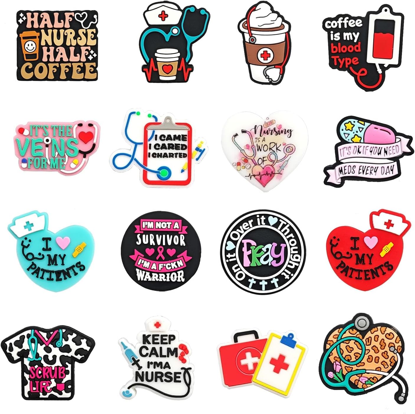 Medical Nurse Theme Silicone Focal Beads for Pens Keychain Making Kit