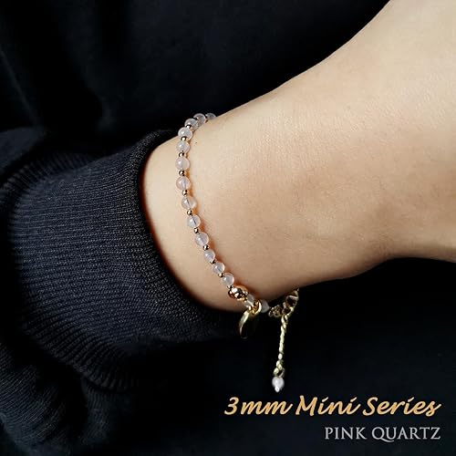 Miniatura 4 de Morchic - Pulsera ajustable de pulgadas para mujer, con mini cuentas de gemas naturales, serie de dijes de gemas de energía, regalo de cumpleaños