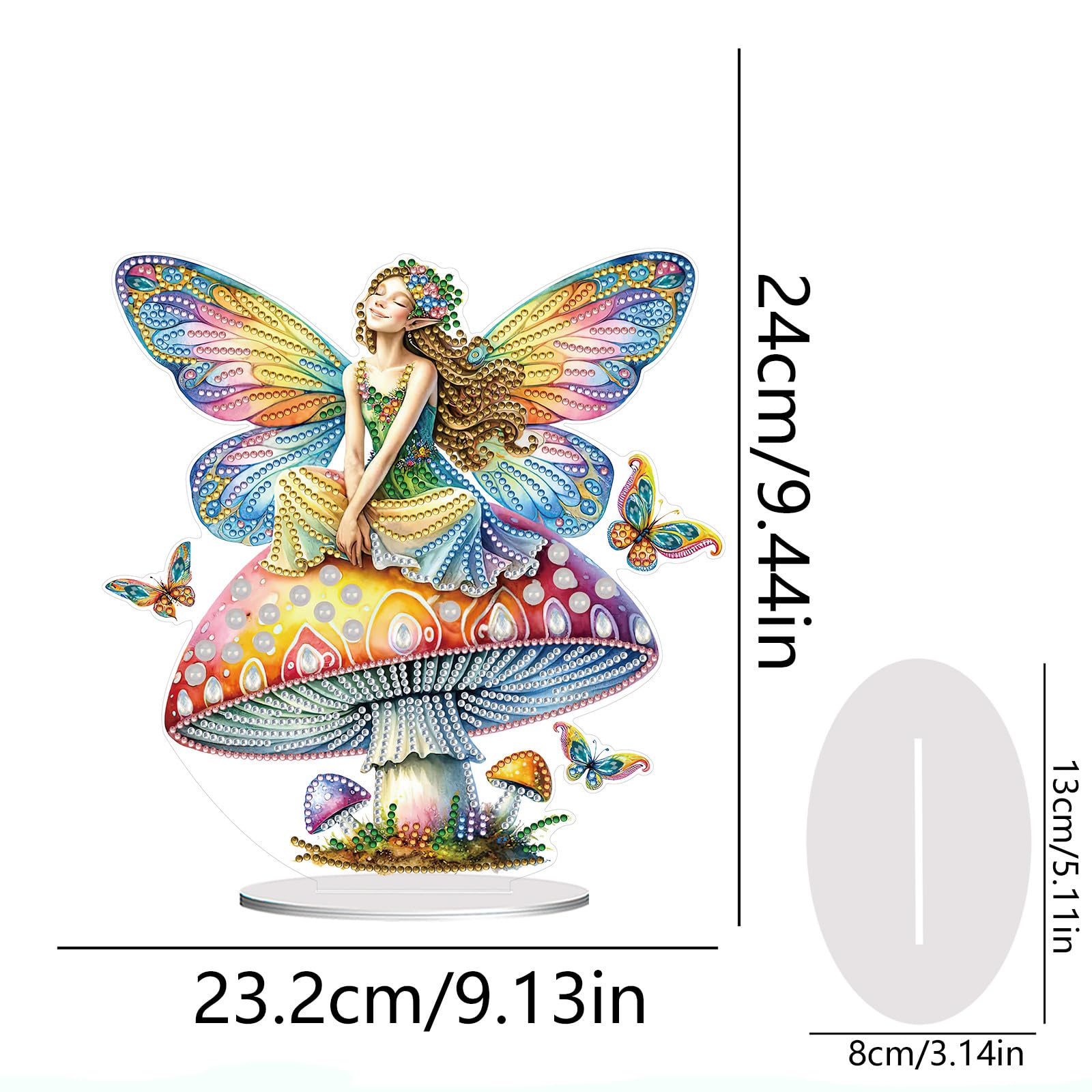 Set Decorazione Tavolo Fai Da Te Con Diamantini 5D - 2 Sottobicchieri Farfalla In Acrilico, Con Penna E Vassoio, Kit Artistico Completo