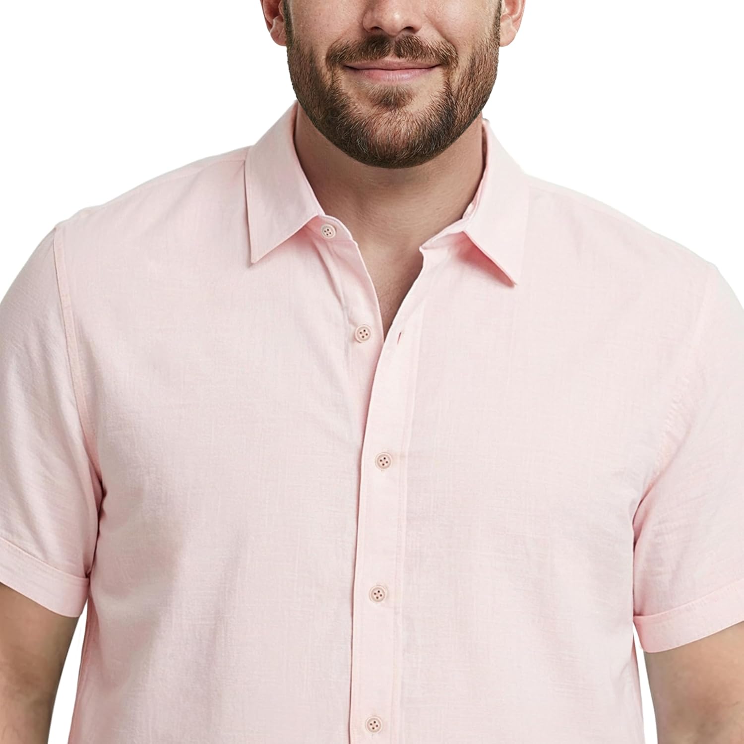 Izod Men's Big & Tall Luxury Classics Short Sleeve Solid Button Down Shirt