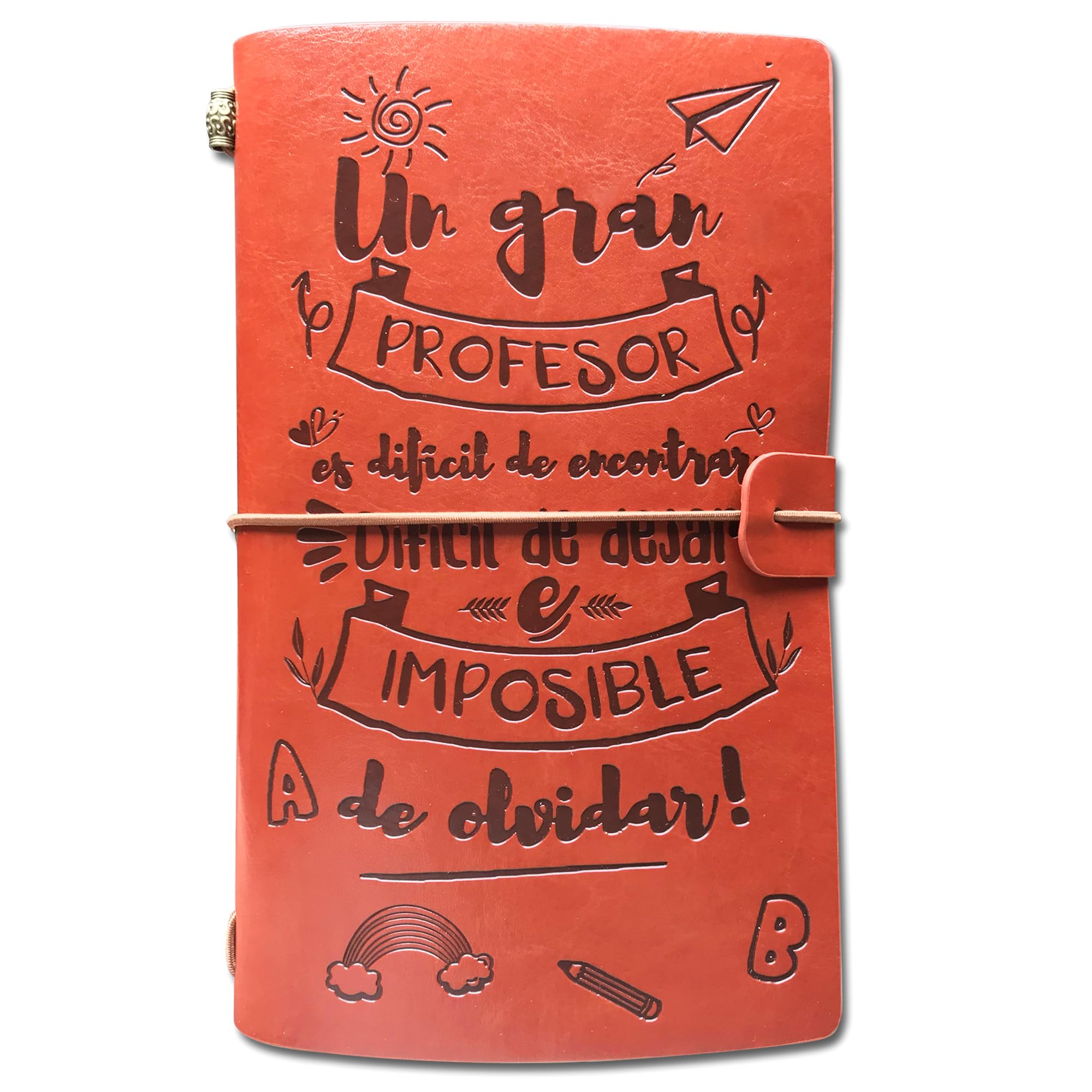 OMNIQI Regalo profesor, Cuaderno profesor, Regalos para Profesores fin de Curso, Regalo Profesor Primaria, Regalos Originales para Profesor, Cuaderno de Cuero(A5, Tapa de cuero PU)