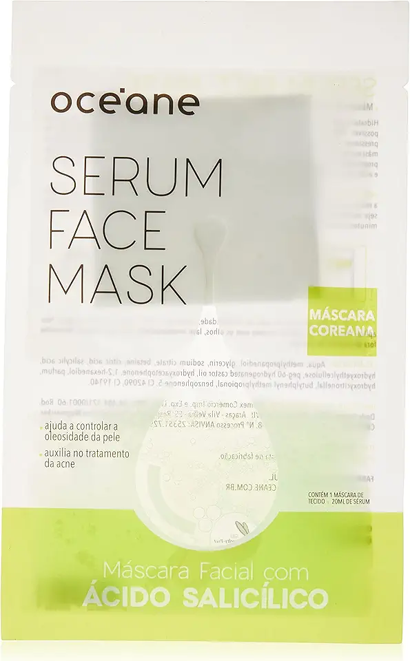 Océane Máscara Facial com Ácido Salicílico - Serum Face Mask 20ml