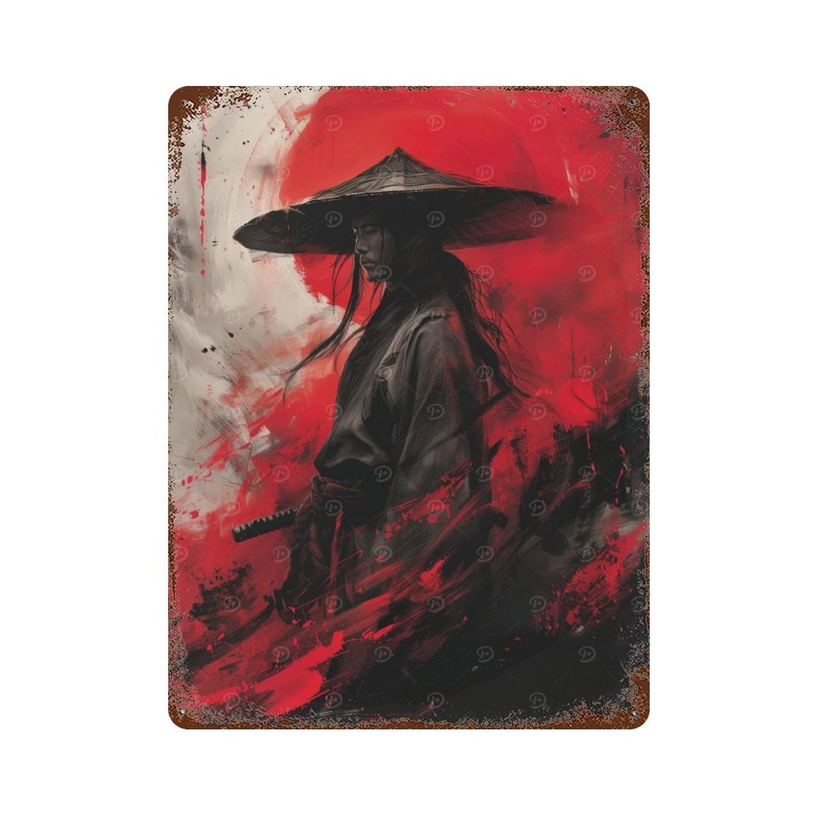 Shinobi Or Ninja Poster Vintage Metal Tin Sign 15.7"x11.8", Ideal for Cafe, Home Bar And Lounge Decor