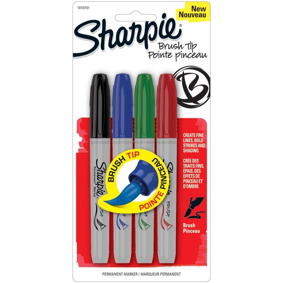 Bulk Buy Sanford Sharpie Brush Tip Markers Pkg Black