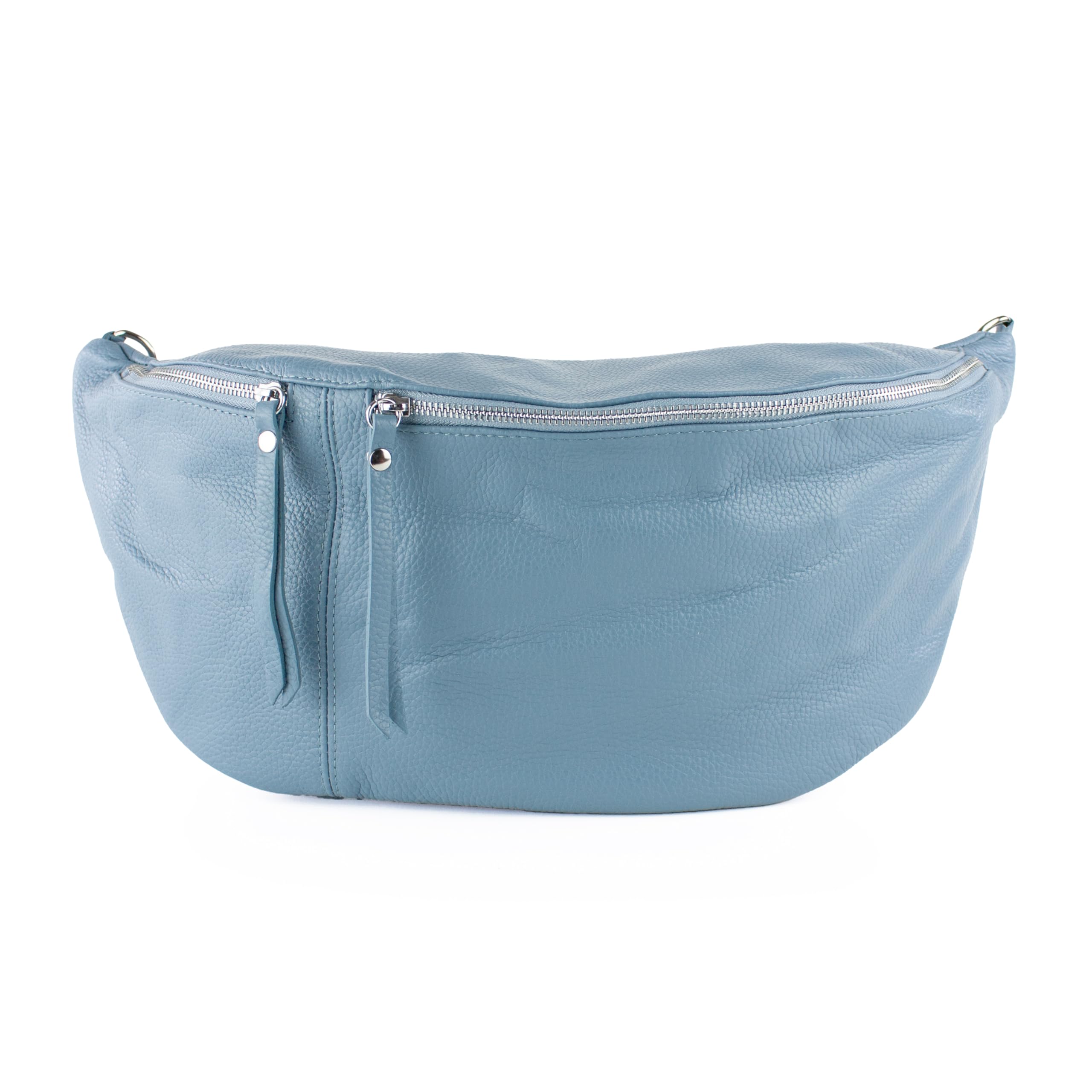 große Leder Bauchtasche für Damen mit Wechselgurt, Festival Tasche, Frauen Bauchtasche mit breitem Schultergurt, große Umhängetasche, XXL Crossbody Tasche, Geschenk für Damen (Blau 3)