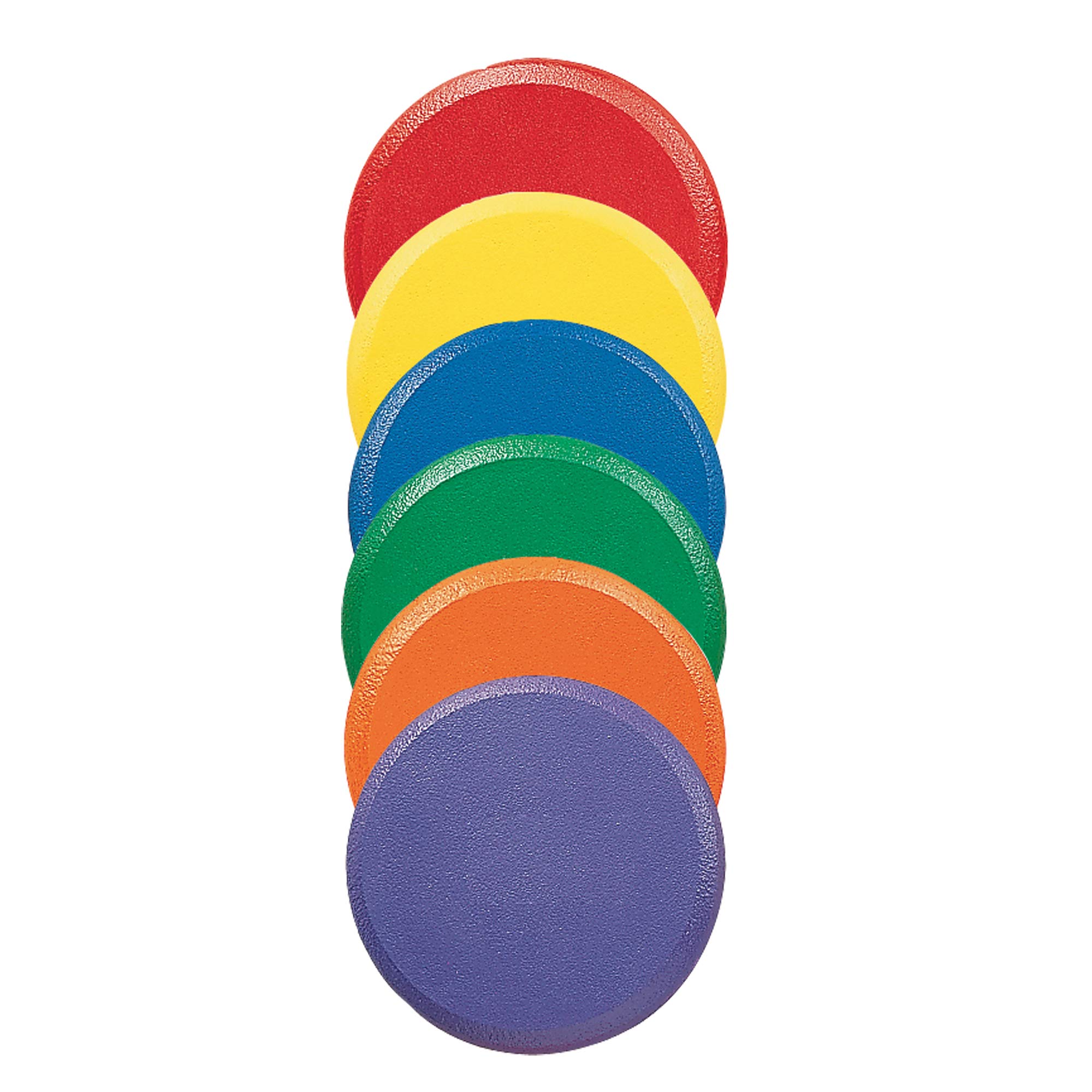Champion Sports Rounded Edge Foam Discs, FDSET, Red/Yellow/Royal Blue/Green/Orange/Purple