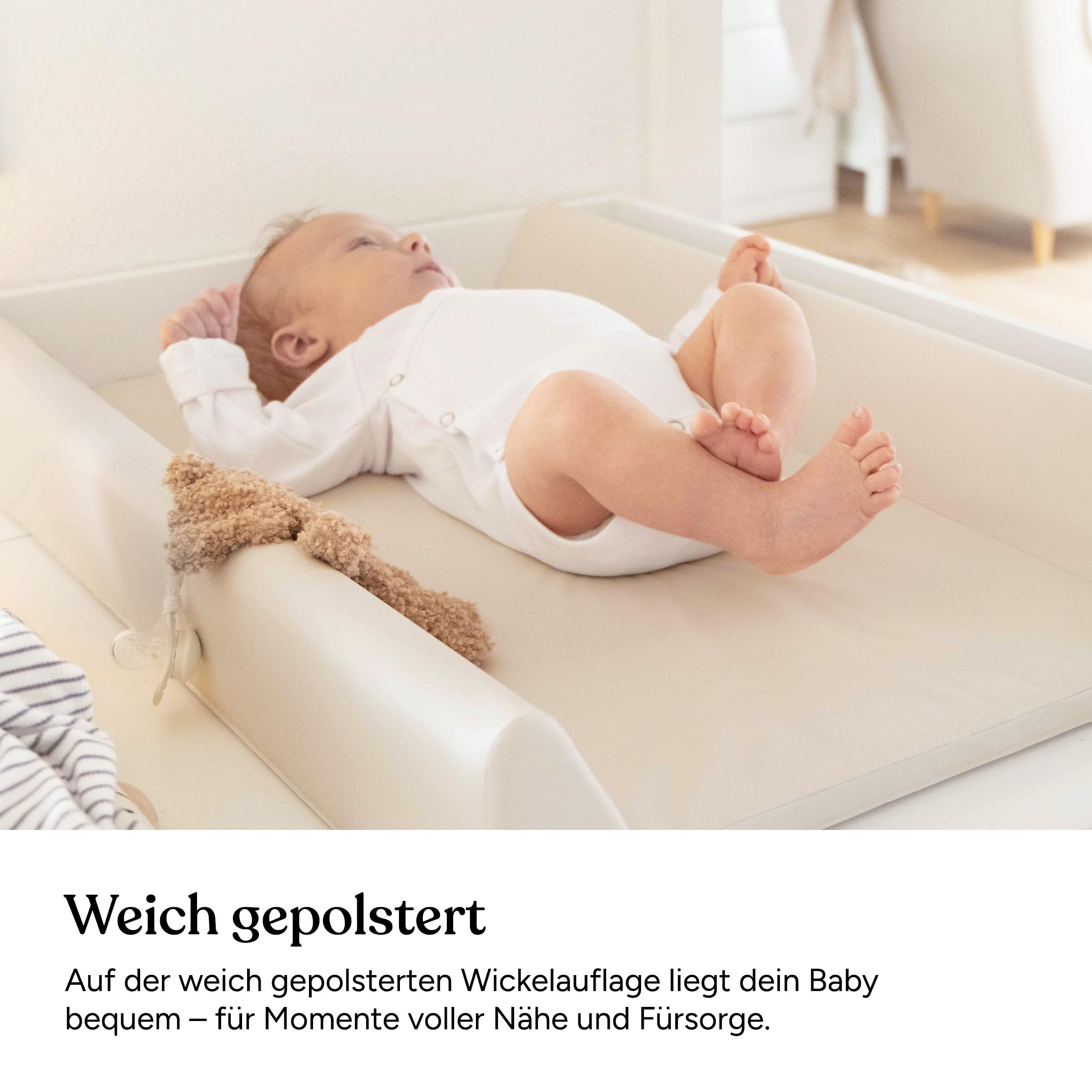Ehrenkind Abwaschbare Wickelauflage 50x70 Beige Hygienisch Sicher Wickelunterlage