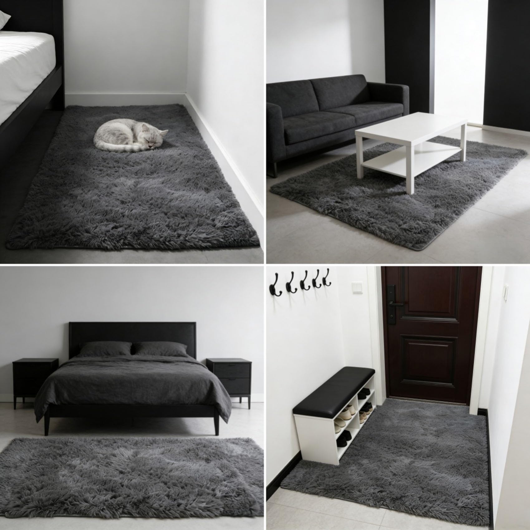 Amazon | ラグ 極厚 50 x 185 cm 厚め洗える滑り止め付ふわっとした