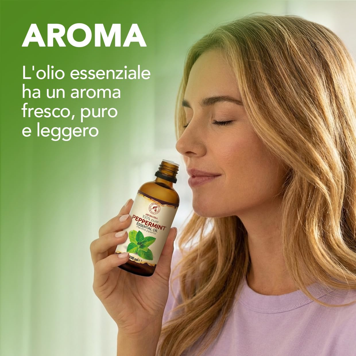 Olio essenziale di Menta Piperita 2x100 ml - Mentha Piperita - Naturale e Puro - Olio essenziali per Diffusori - Profumi per la Casa - Saponi e Candele - Sauna - Aroma Fresco - Aromaterapia
