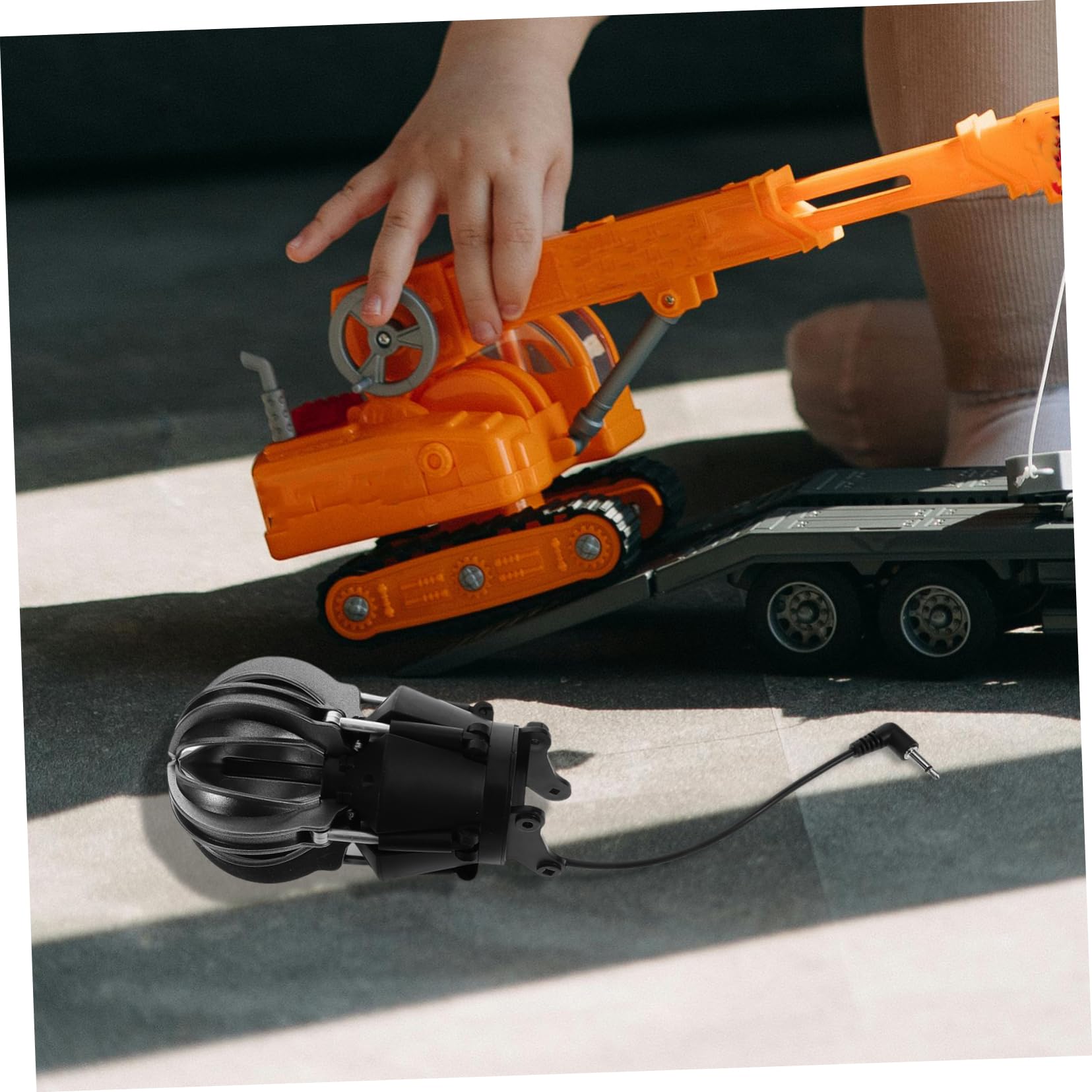 Accesorio de Pinza para Excavadora de Juguete Material Plástico Resistente y Accionamiento Eléctrico, Repuesto Adecuado para Vehículos de Construcción RC en Minería