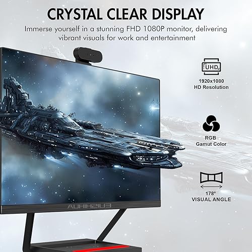 Miniatura 5 de Computadoras todo en uno de 24 pulgadas con panel de carga, computadora de escritorio Intel i7 de cuatro núcleos con cámara, 16G Ram 512G SSD IPS