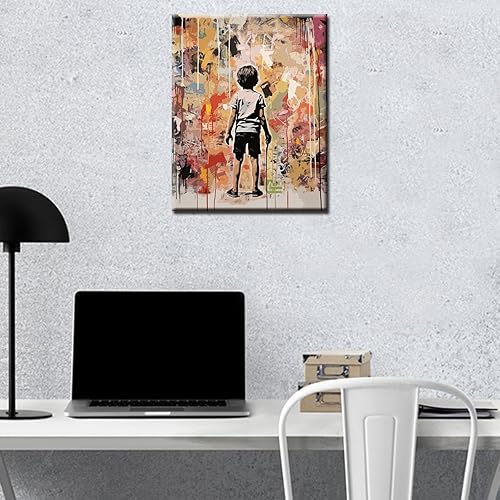 Miniatura 10 de Banksy - Kit de pintura al óleo por números, 16 x 20 pulgadas, pintura al óleo para niños, estudiantes, adultos, principiantes, con pinceles y