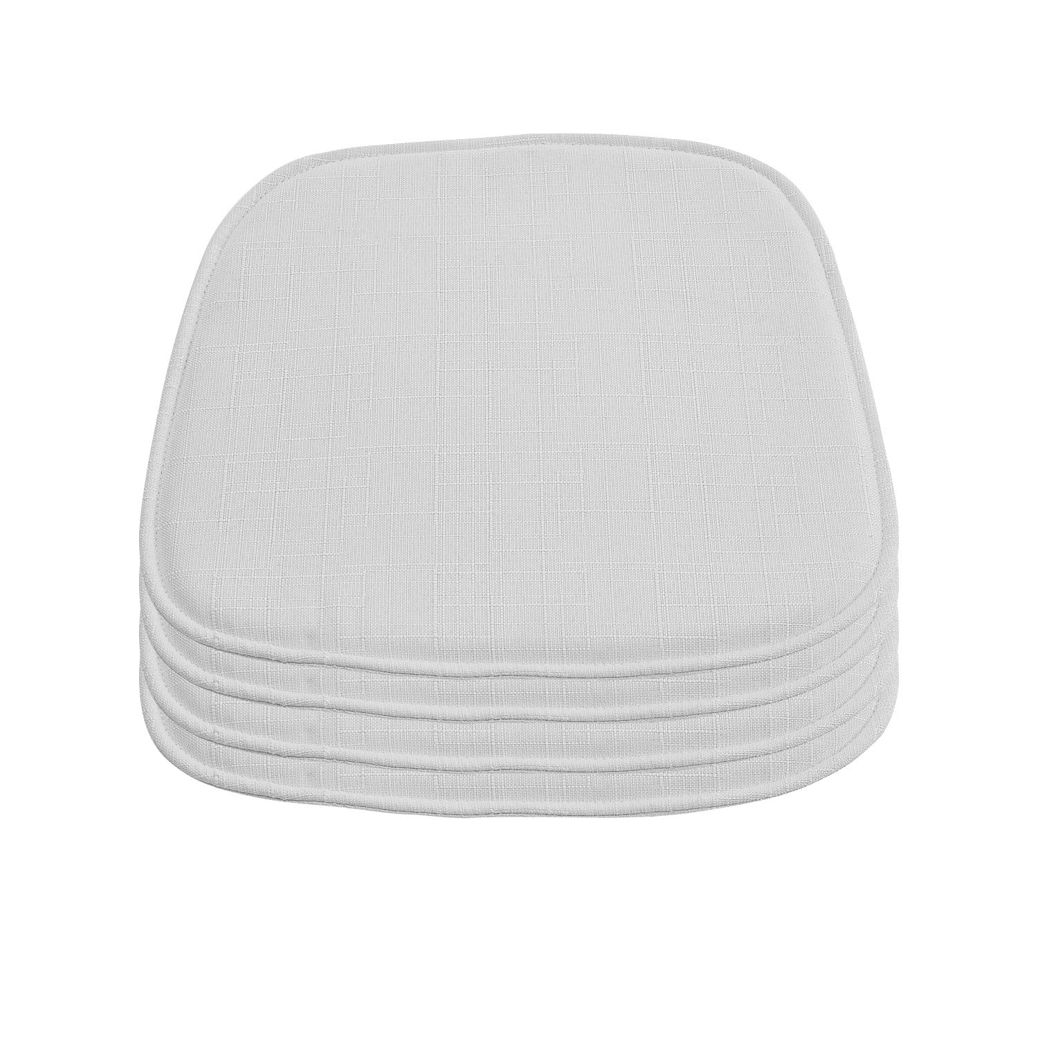 DORAFAIR Envoltorio de Asiento Cojines para Sillas, 4-Pcs Cojín de Lino Estilo Simple, 38 x 39 x 1.7 cm, Blanco