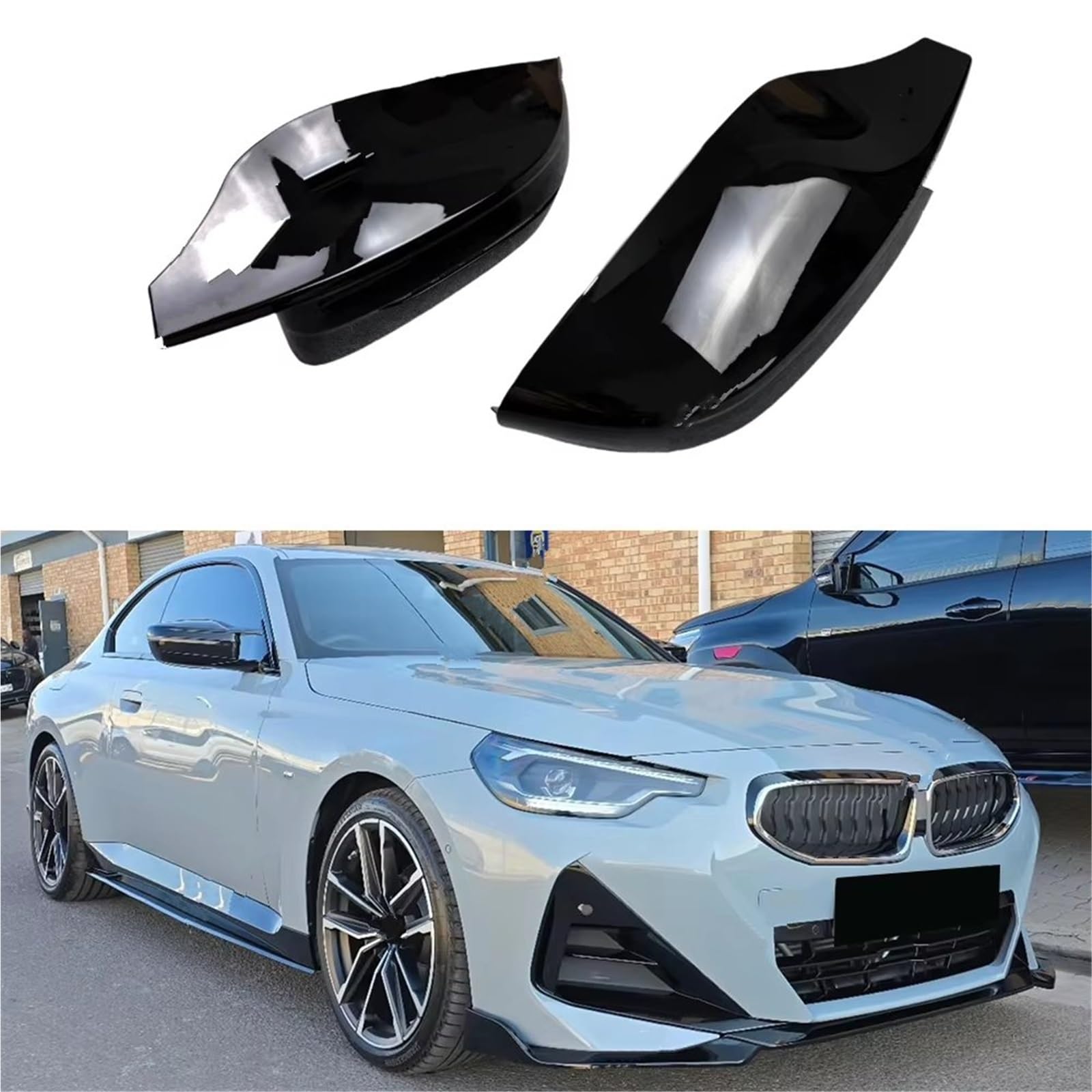 Tappi Copri Specchietto Retrovisore In ABS Nero Lucido Per BMW Serie 2 G42 2022-2024 – Sostituzione Laterale, Resistenti