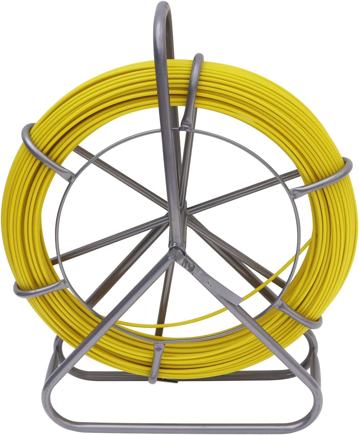 426FT Fish Tape Fiberglass 1/4 inch(6MM) Fishing Wire Puller Duct Rodder Cable Running Electrical Fishtape Tool Rod with Durable Steel Stand for Conduit & Electrical Installations
