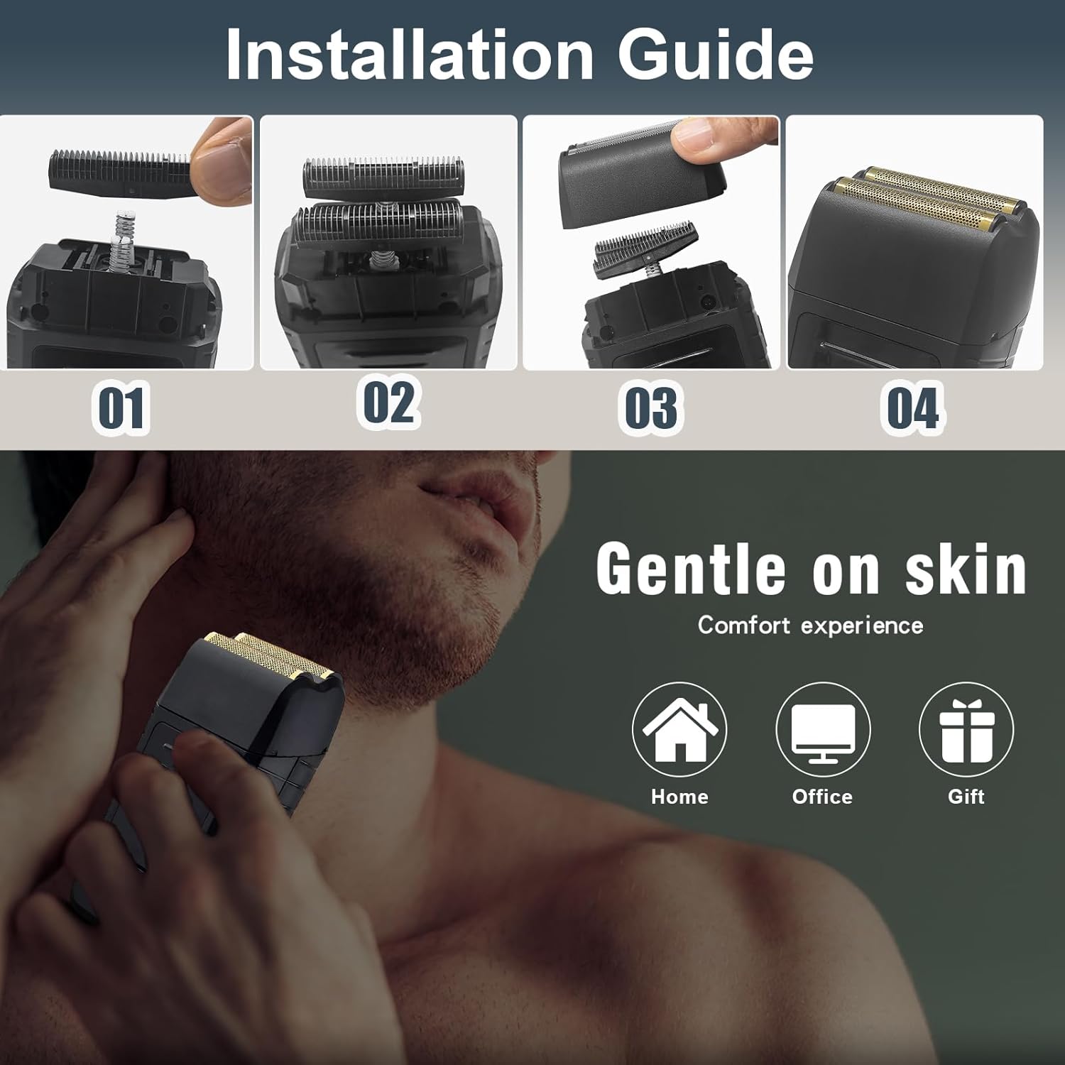 Shaver Foil Head Cutter Bar Replacement,Compatible with Wahl 5 Star Series Vanish Shaver 8173-700,High Performance Shaving Accessorie, Black (1 Pack) - Image 5