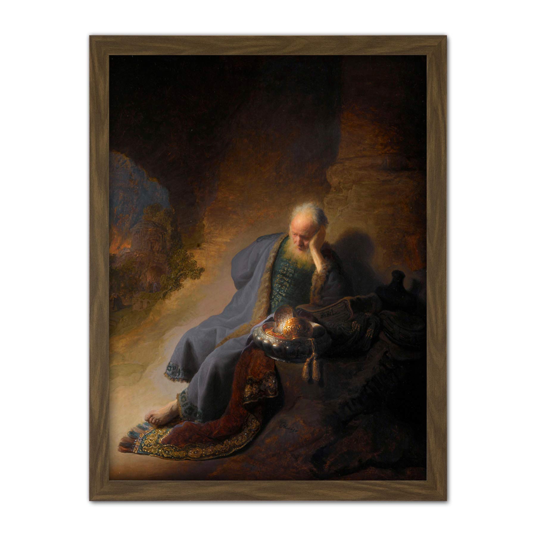 Artery8 Jeremiah Lamenting The Destruction Of Jerusalem Artwork Framed Wall Art Print 18X24 Inch