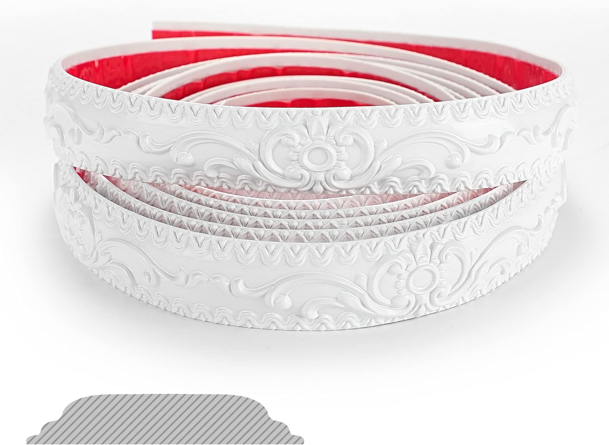 Waterproof Flexible Molding Trim - Self-Adhesive, Easy DIY Installation, Perfect for Home Renovation, Suitable for DIY Enthusiasts & Renters, White (5m x 36mm)