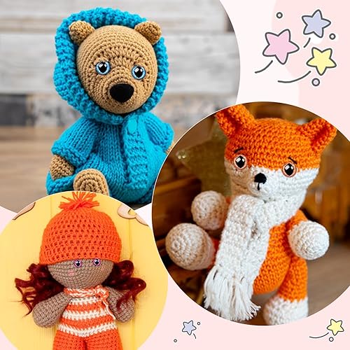 Miniatura 6 de MUCUNNIA 80 ojos de seguridad de plástico de 0.47 a 0.70 pulgadas para ojos de gato Amigurumi para manualidades, ojos de seguridad para muñeca de