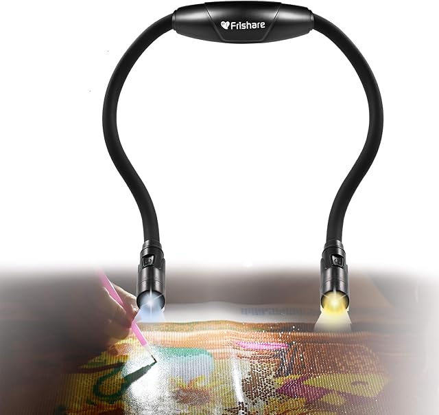 [Upgrade] Rechargeable Neck Light - Hands Free USB Book Light 4 Super Bright LED Beads, Freely Brightness Level Settings, 2 x Flexible Soft Arms, for Bookworms,Night Working, Camping & More- Black