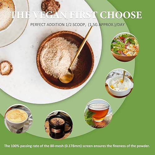 Miniatura 6 de Mezcla de polvo orgánico de mega hongos, suplemento de hierbas en polvo de extracto de hongos complejo 10 en 1 con Reishi, Cordyceps, Chaga, melena