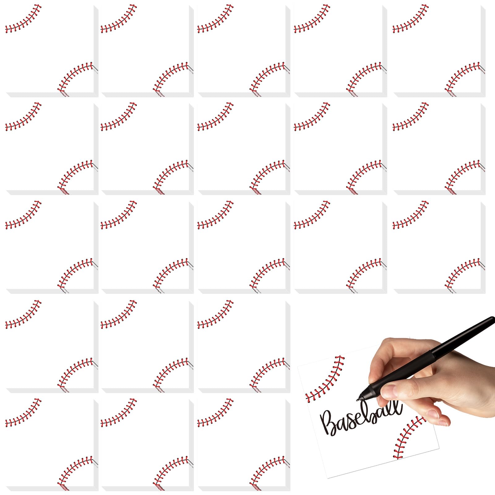 24 Pcs Baseball Sticky Notes Sport Baseball Self Stick Notepads Cute Mini Memo Sticky Tabs for School Office Home Stationery Supplies Party Favors