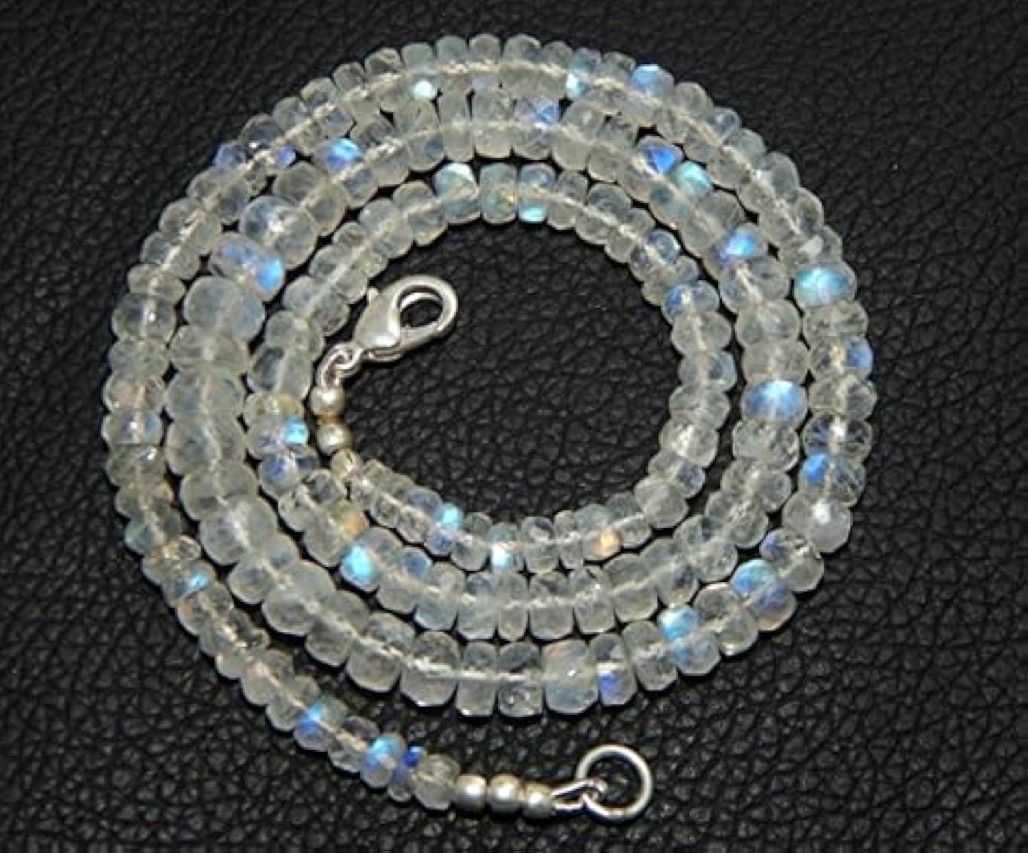 Pierre de lune blanche perles facettées 4x6mm fil de 18 pouces pour bijoux