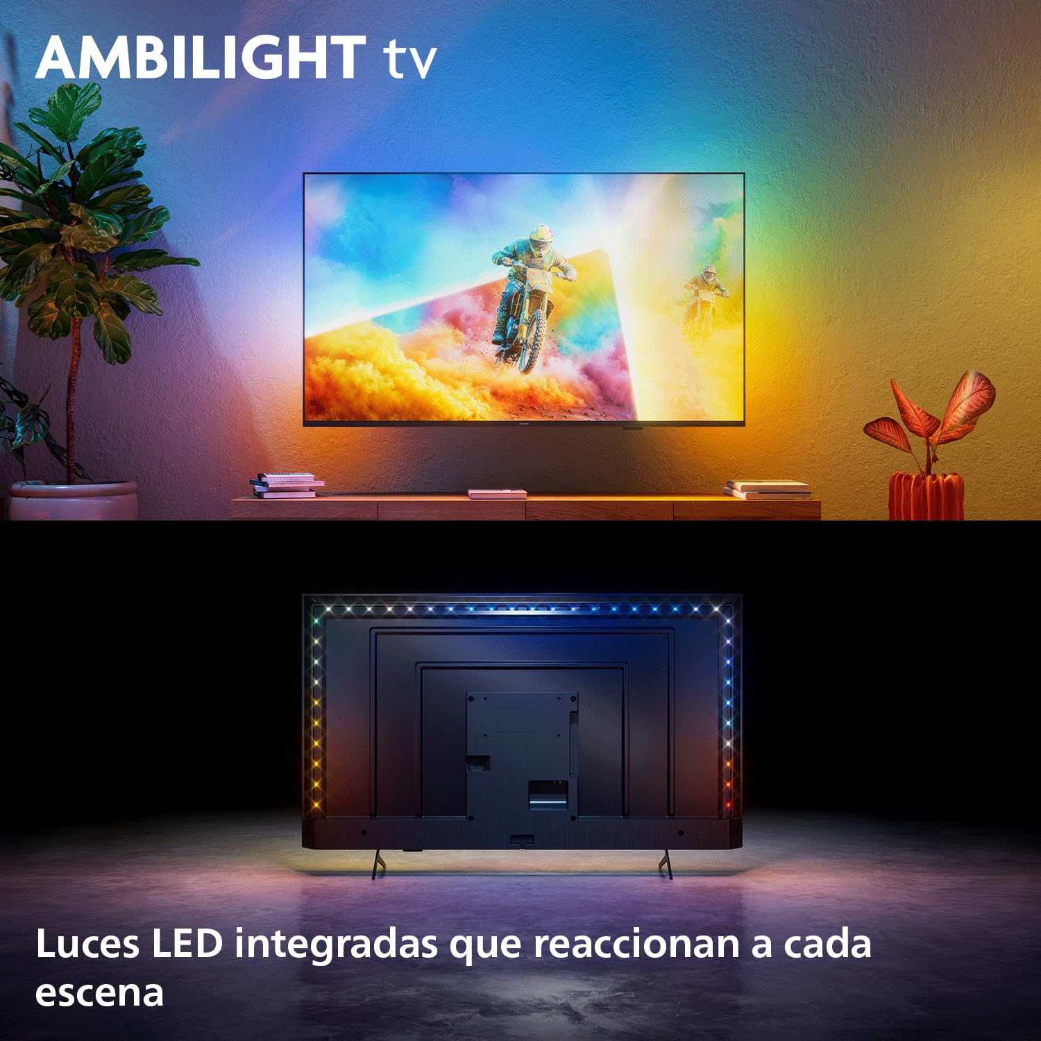 PHILIPS Ambilight TV 65PQS8501/12 65 Inch 4K QLED Smart TV | Pixel Precise Ultra HD, Titan OS, Dolby Atmos Sound