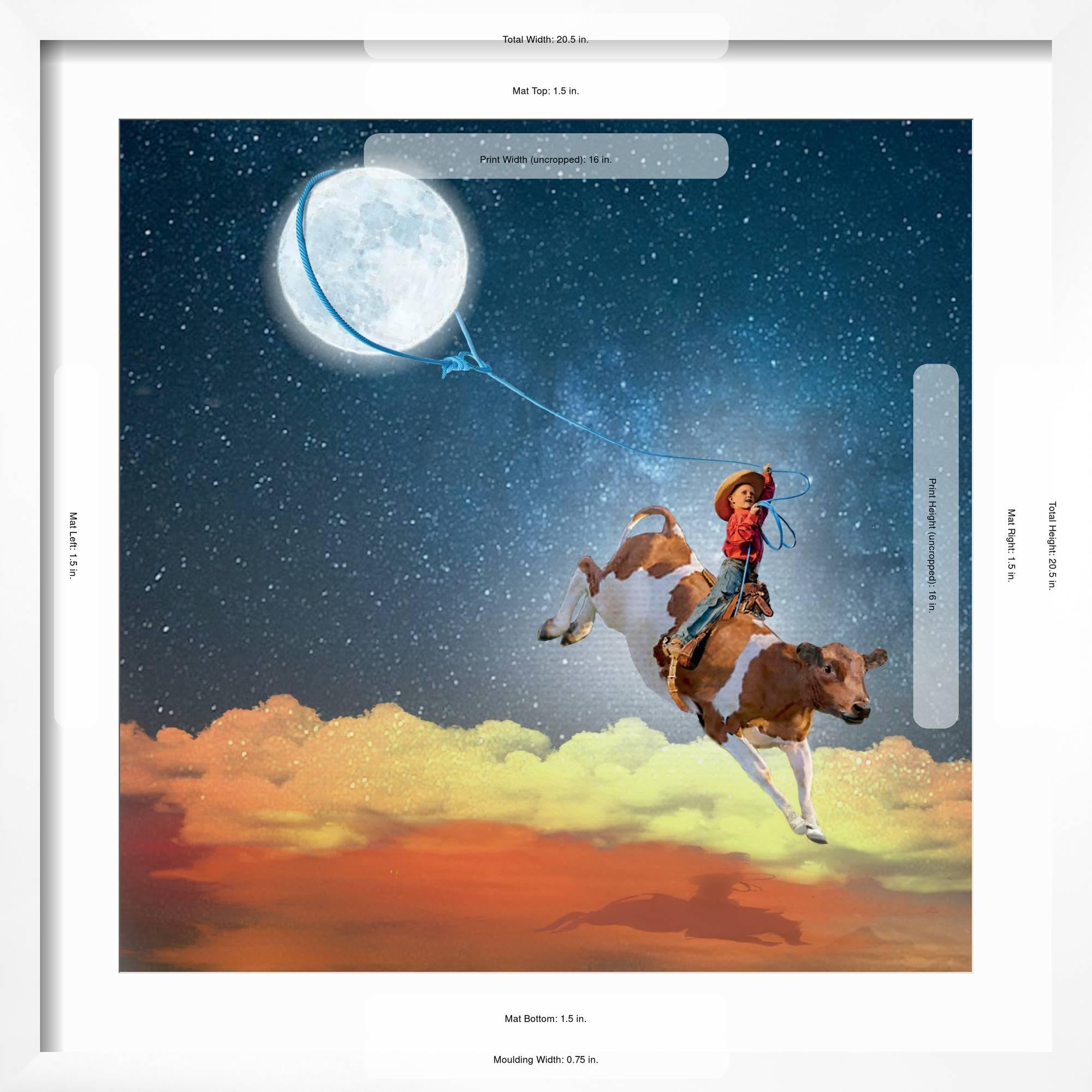 Amazon.com: ART.COM Wall Art Print Lasso the Moon on White Frame