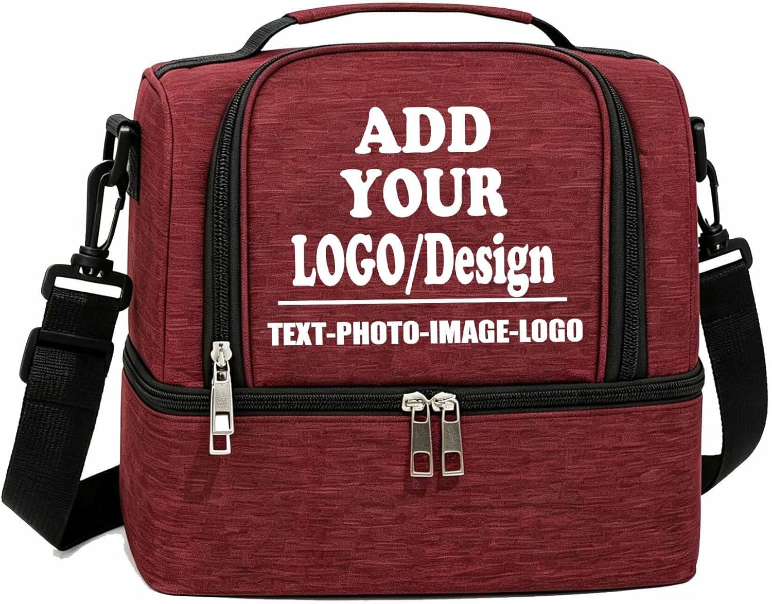 SMALL COLOR Custom Personalized Lunch Bag Insulated Cooler Bag with Logo Customized Cooler Tote for Women Men (Red)