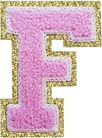 Vista 155 de SPRT - Parches de letras de chenilla universitaria con purpurina, parche de letras blancas para planchar con letras del alfabeto para disfraz