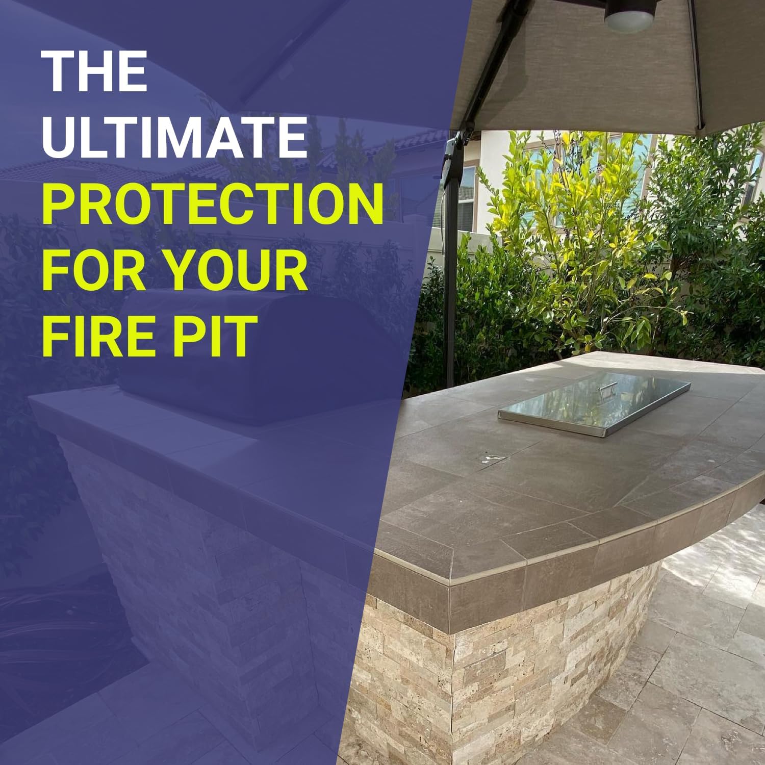 American Fireglass 63" Stainless Steel Cover Linear Drop-in Pan Cover