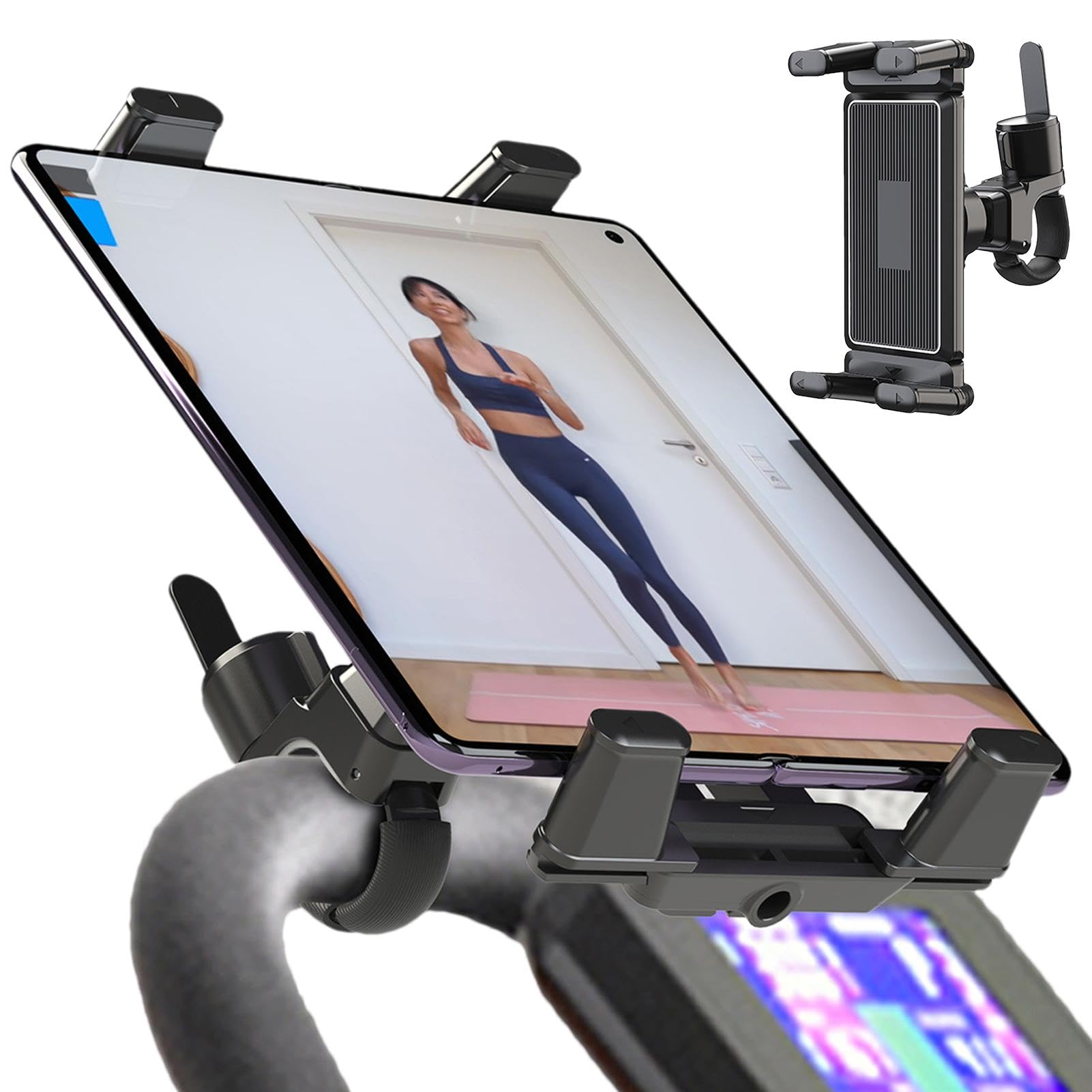 Supporto per telefono per tapis roulant - Supporto universale per telefono per attrezzature per esercizi, supporto per clip regolabile | Supporto sicuro per smartphone su tapis roulant ellittico