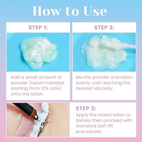 Miniatura 5 de Libeauty Polvo coreano de levantamiento de pestañas, refuerzo de viscosidad súper mixta para loción de pestañas permanentes, sistema de permanente
