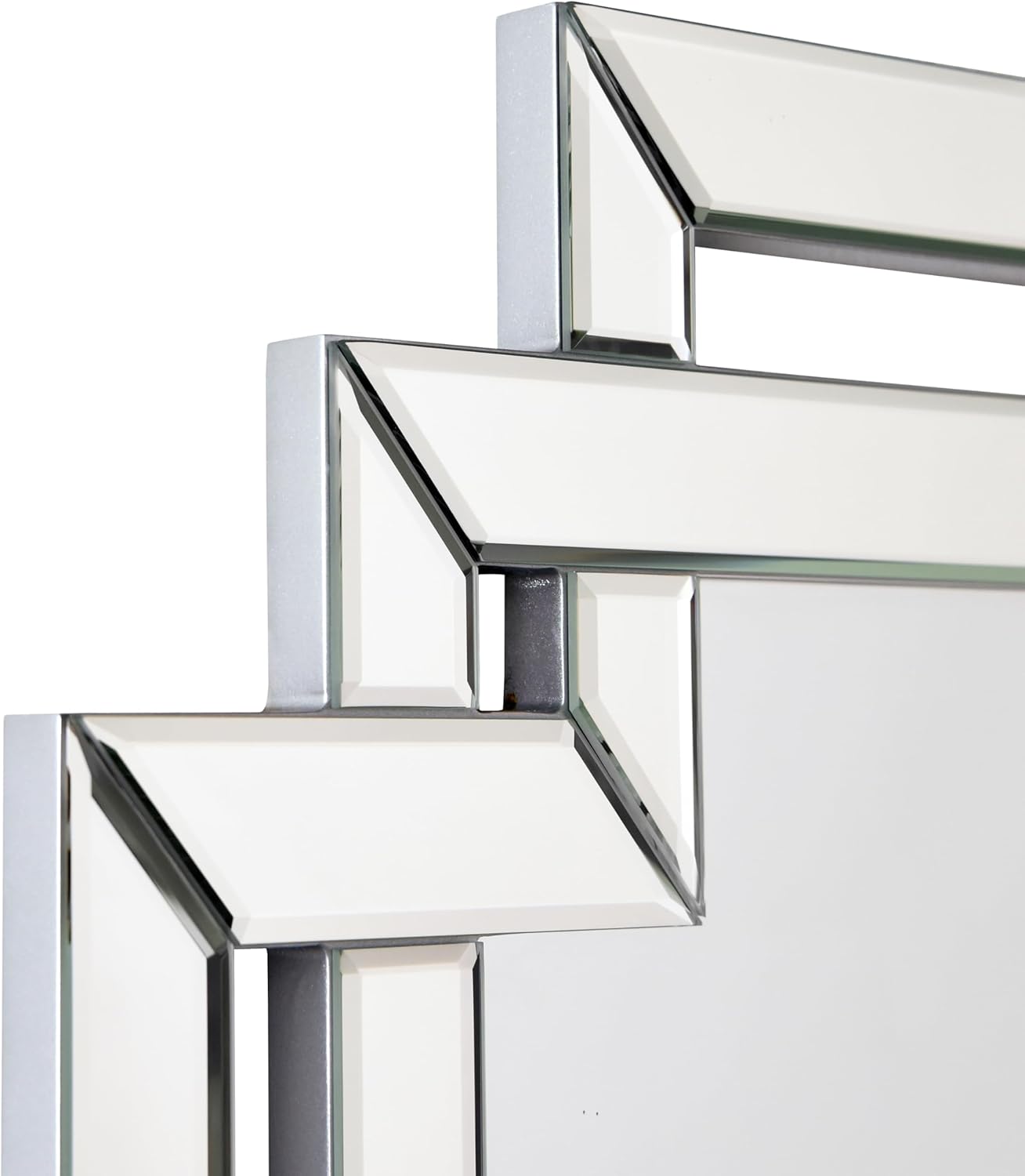 Empire Art Direct Crosspath Rectangular Beveled Framed Wall Mirror, Ready to Hang, Living Room, Bedroom & Office, 30" x 44" x 0.9"