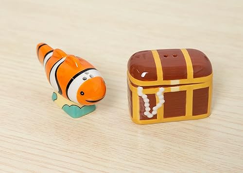 Miniatura 3 de Pearhead Under the Sea - Juego de salero y pimentero de pecho de pescado y tesoro, juego de salero y pimentero para decoración del hogar y la