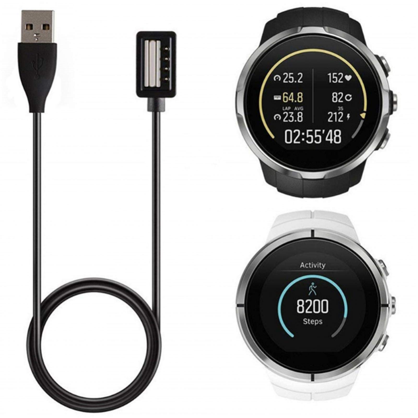 Szybka ładowarka 9 Baro do smartwatcha, kabel USB z dolnym gniazdem, czarna