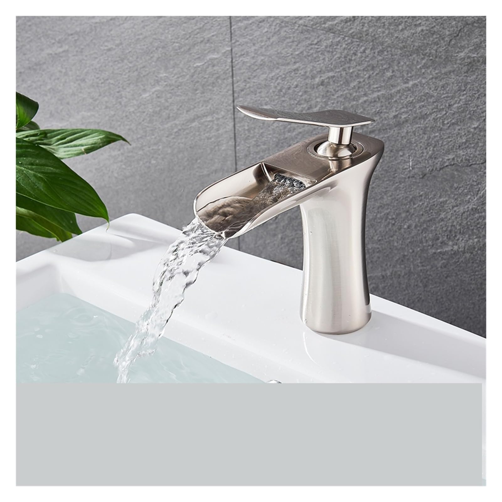 Öl Eingerieben Bronze Wasserfall Waschbeckenarmatur – Einloch-Montage, 1 Griff, Für Vessel-Becken
